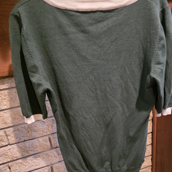 Collectif Forest Green Top with White Trim - Picture 6 of 6
